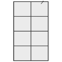 Parete per Doccia Walk-in Vetro Trasparente ESG 115x195cm Nera cod mxl 69378