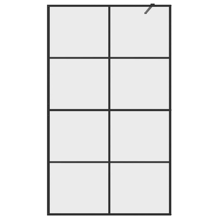 Parete per Doccia Walk-in Vetro Trasparente ESG 115x195cm Nera cod mxl 69378