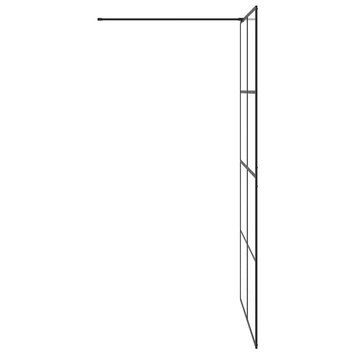 Parete per Doccia Walk-in Vetro Trasparente ESG 115x195cm Nera cod mxl 69378