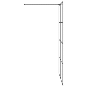 Parete per Doccia Walk-in Vetro Trasparente ESG 115x195cm Nera 151036