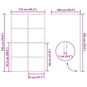 Parete per Doccia Walk-in Vetro Trasparente ESG 115x195cm Nera 151036