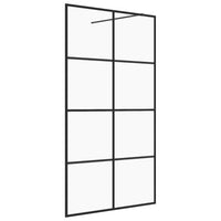 Parete Doccia Walk-in in Vetro Trasparente ESG 140x195cm Nera 151037
