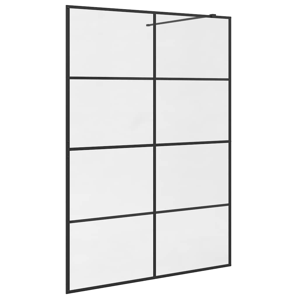 Parete Doccia Walk-in in Vetro Trasparente ESG 140x195cm Nera cod mxl 49143