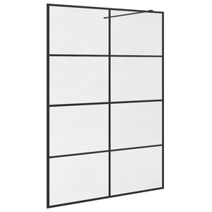 Parete Doccia Walk-in in Vetro Trasparente ESG 140x195cm Nera cod mxl 49143