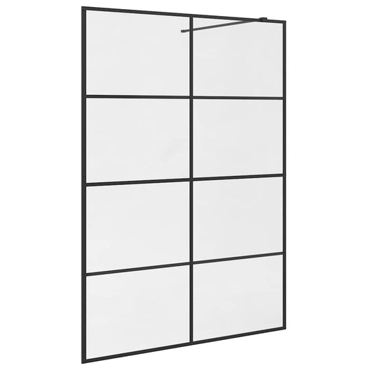 Parete Doccia Walk-in in Vetro Trasparente ESG 140x195cm Nera cod mxl 49143