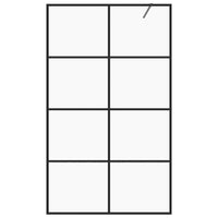 Parete Doccia Walk-in in Vetro Trasparente ESG 140x195cm Nera 151037