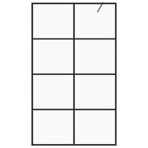 Parete Doccia Walk-in in Vetro Trasparente ESG 140x195cm Nera 151037