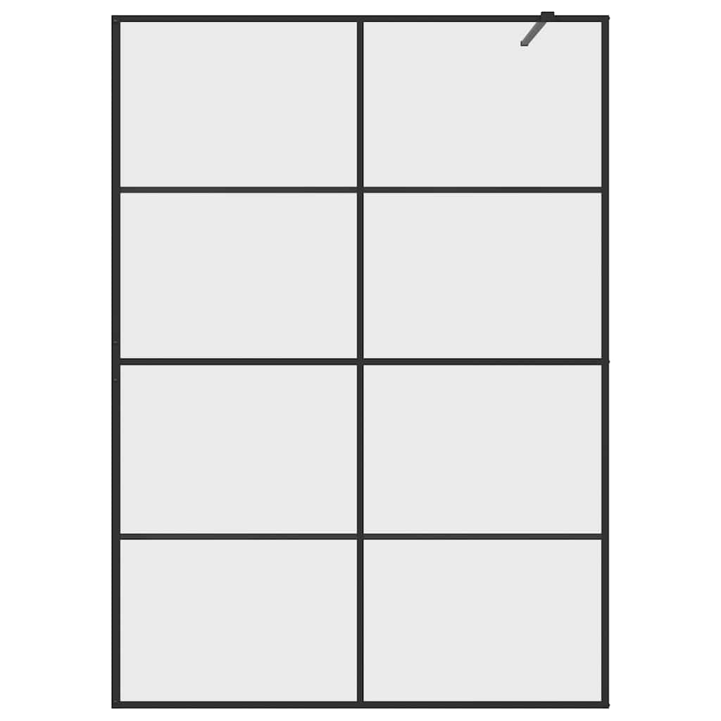 Parete Doccia Walk-in in Vetro Trasparente ESG 140x195cm Nera cod mxl 49143