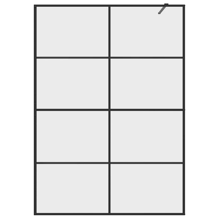 Parete Doccia Walk-in in Vetro Trasparente ESG 140x195cm Nera cod mxl 49143