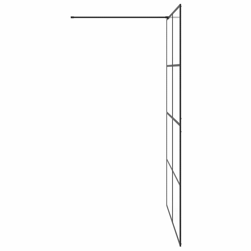 Parete Doccia Walk-in in Vetro Trasparente ESG 140x195cm Nera 151037