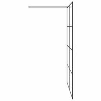 Parete Doccia Walk-in in Vetro Trasparente ESG 140x195cm Nera 151037