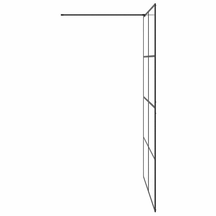 Parete Doccia Walk-in in Vetro Trasparente ESG 140x195cm Nera 151037
