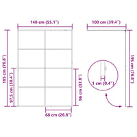 Parete Doccia Walk-in in Vetro Trasparente ESG 140x195cm Nera 151037