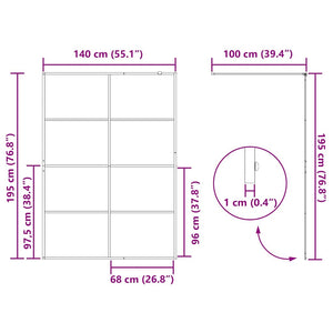 Parete Doccia Walk-in in Vetro Trasparente ESG 140x195cm Nera 151037