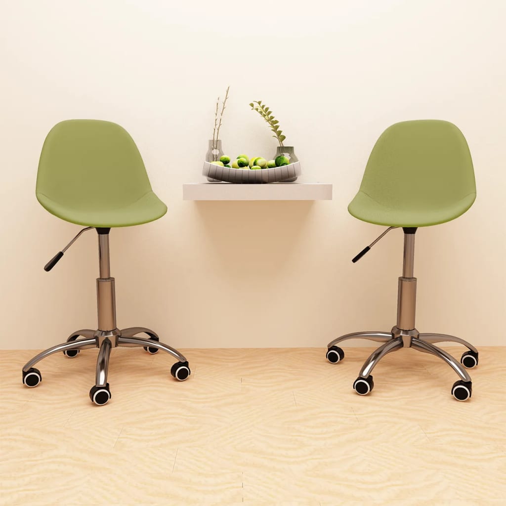 Sedie da Pranzo Girevoli 2 pz Verdi in Tessuto 333418