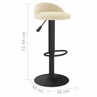 Sgabello da Bar Crema in Velluto 333589