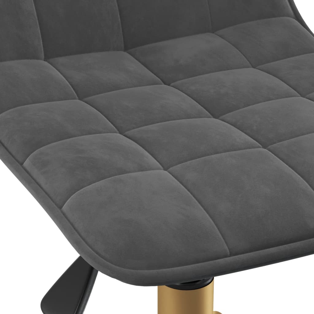 Sedie da Pranzo Girevoli 2 pz Grigio Scuro in Velluto 334140