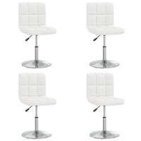 Sedie da Pranzo 4 pz Bianche in Similpelle 334189