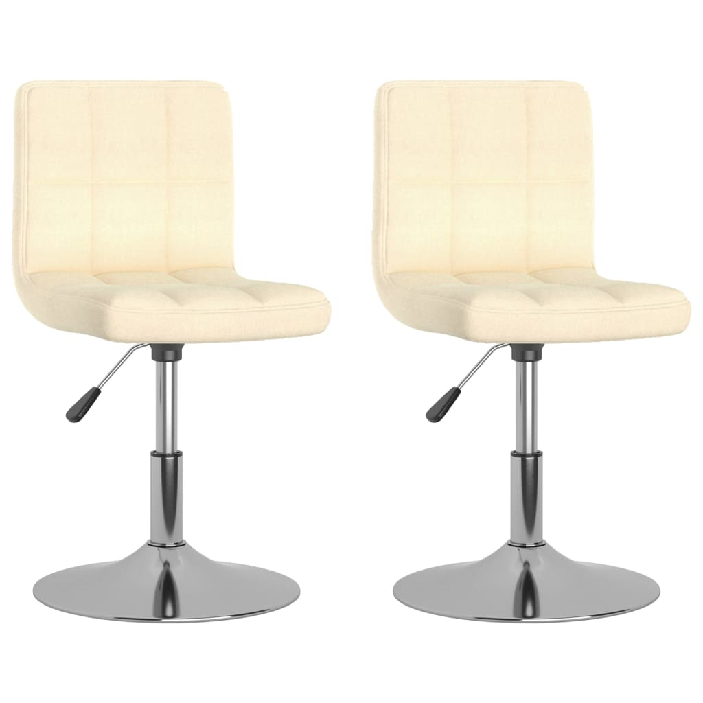 Sedie da Pranzo Girevoli 2 pz Crema in Tessuto 334211