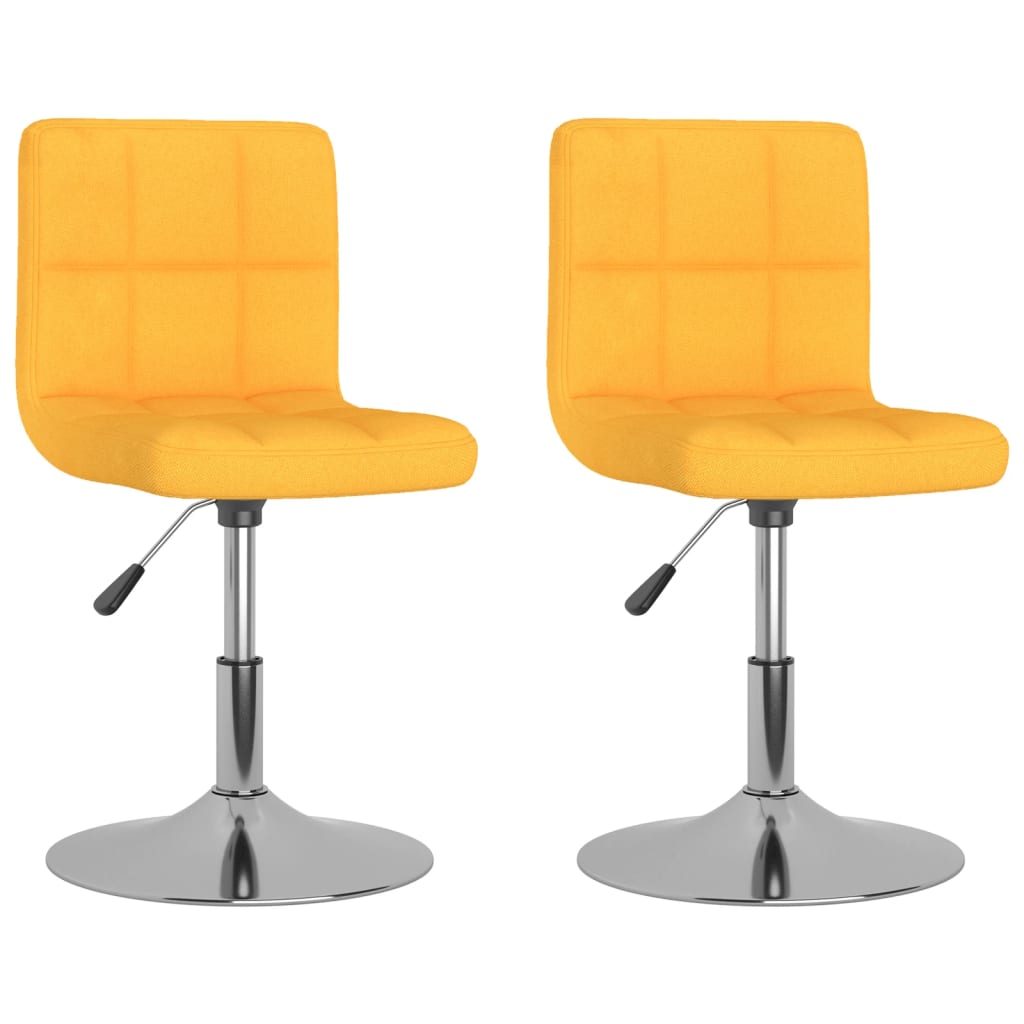 Sedie da Pranzo Girevoli 2 pz Gialle in Tessuto cod mxl 15507
