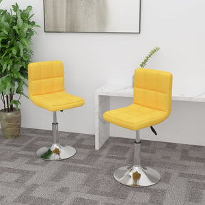 Sedie da Pranzo Girevoli 2 pz Gialle in Tessuto cod mxl 15507