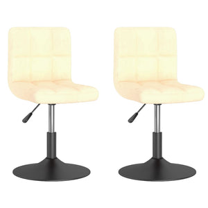 Sedie da Pranzo Girevoli 2 pz Crema in Velluto cod mxl 29044