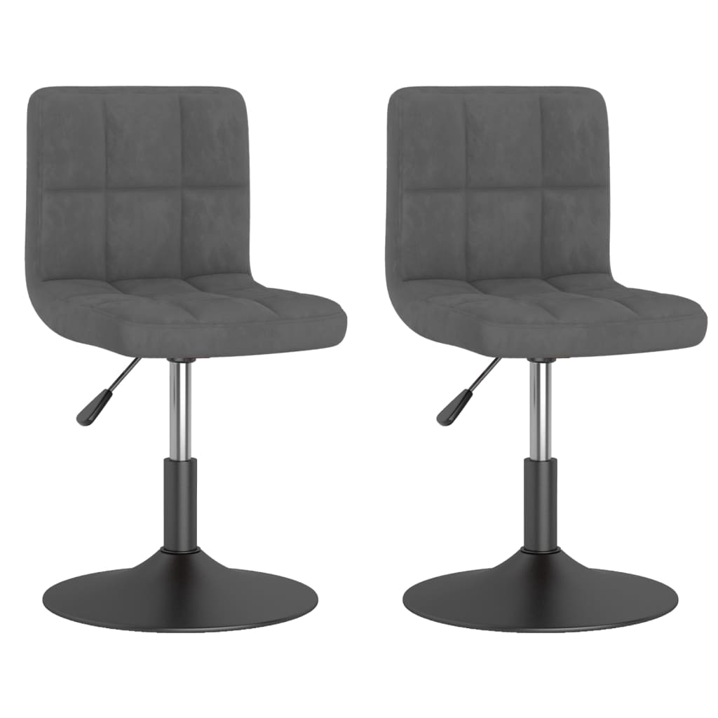 Sedie da Pranzo Girevoli 2 pz Grigio Scuro in Velluto 334264