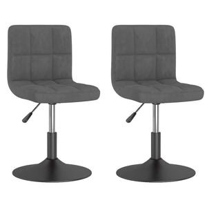Sedie da Pranzo Girevoli 2 pz Grigio Scuro in Velluto 334264