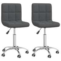 Sedie da Pranzo Girevoli 2 pz Grigio Scuro in Tessuto 334324