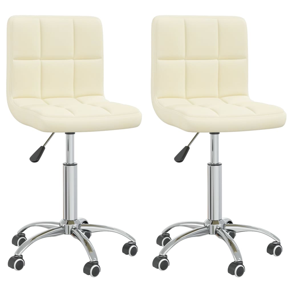 Sedie da Pranzo Girevoli 2 pz Crema in Tessuto 334325