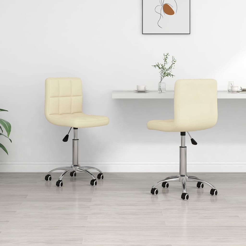 Sedie da Pranzo Girevoli 2 pz Crema in Tessuto 334325