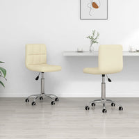 Sedie da Pranzo Girevoli 2 pz Crema in Tessuto 334325