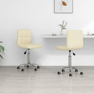 Sedie da Pranzo Girevoli 2 pz Crema in Tessuto 334325