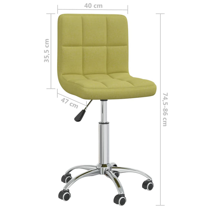 Sedie da Pranzo Girevoli 2 pz Verdi in Tessuto 334328