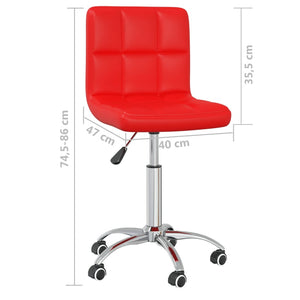 Sedie da Pranzo Girevoli 2 pz Rosse in Similpelle 334345