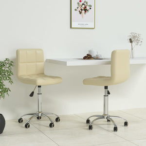 Sedie da Pranzo Girevoli 2 pz Crema in Similpelle 334347
