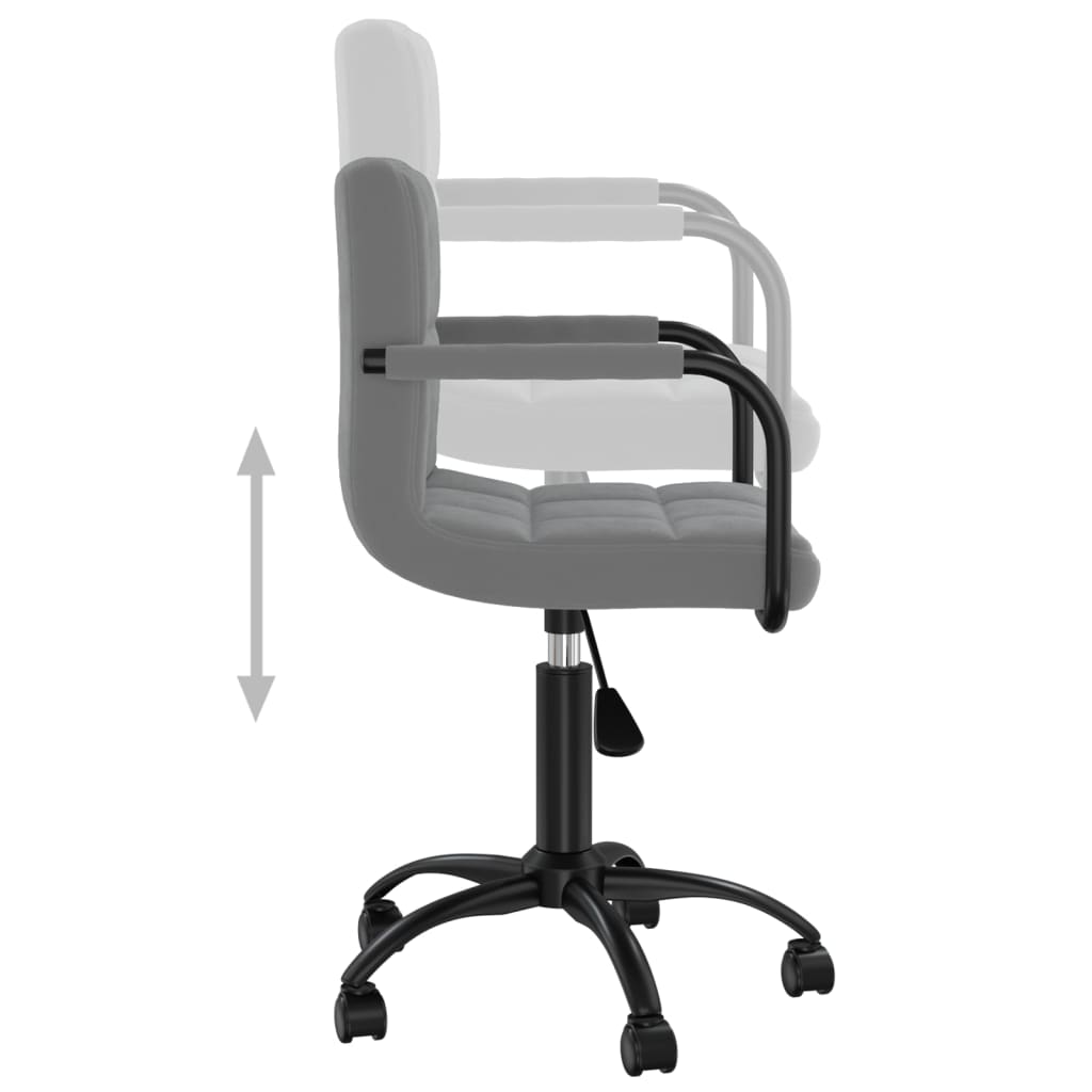 Sedia poltrona girevole ufficio computer studio velluto grigio scuro 02_0024132