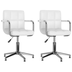 Sedie da Pranzo Girevoli 2 pz Bianche in Similpelle cod mxl 55686