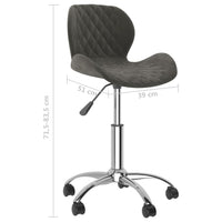 Sedia da Pranzo Girevole Grigio Scuro in Velluto