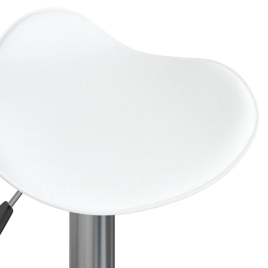 Sgabello da Bar Bianco in Acciaio Cromato e Pelle Sintetica cod mxl 57328