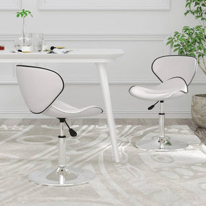 Sedie da Pranzo 2 pz Bianche in Similpelle 335119