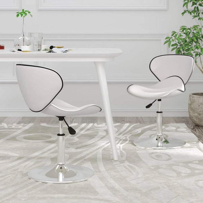 Sedie da Pranzo 2 pz Bianche in Similpelle 335119