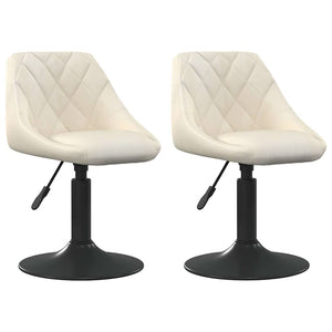 Sedie da Pranzo Girevoli 2 pz Crema in Velluto 335326