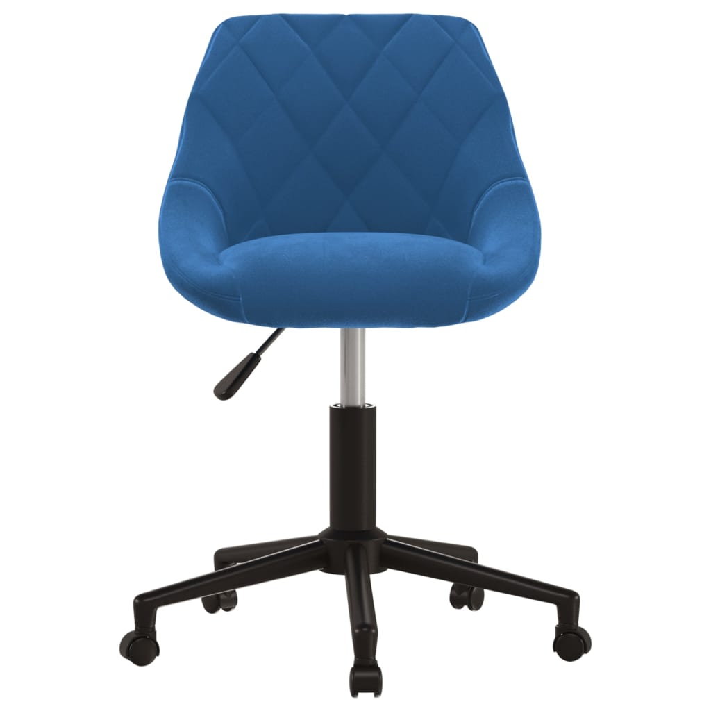 Sedia Girevole da Ufficio Blu in Velluto 335488