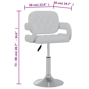 Sedie da Pranzo Girevoli 2 pz Bianche in Similpelle