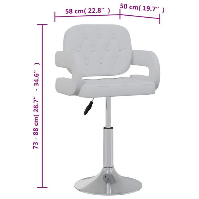 Sedie da Pranzo Girevoli 2 pz Bianche in Similpelle