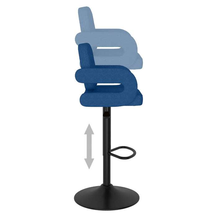 Sgabelli da Bar 2 pz Blu in Tessuto 335621