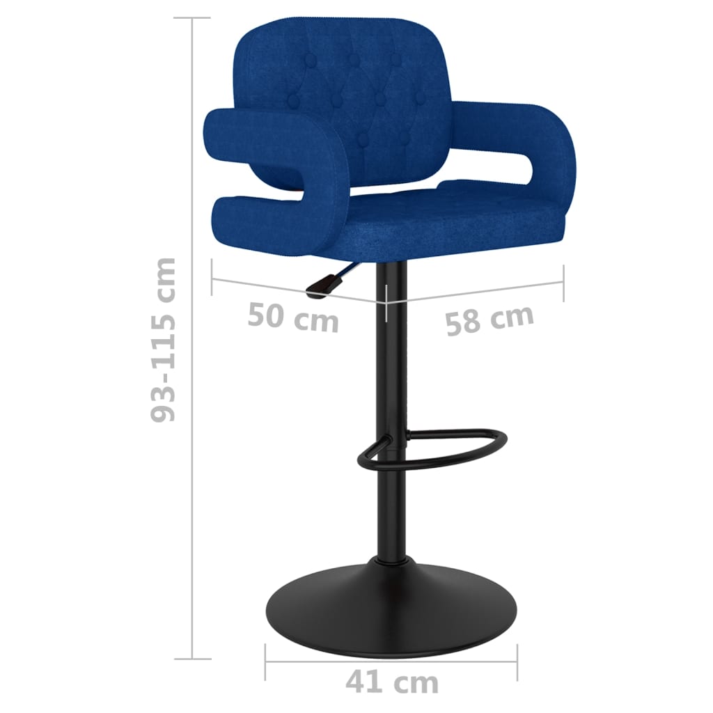 Sgabelli da Bar 2 pz Blu in Tessuto 335621