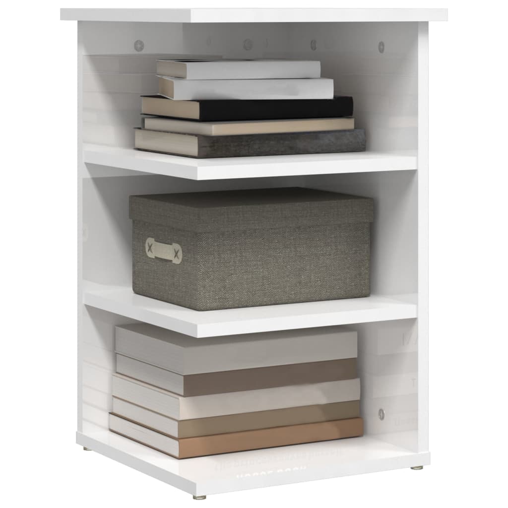 Credenza Bianco Lucido 35x35x55 cm in Legno Multistrato 806280