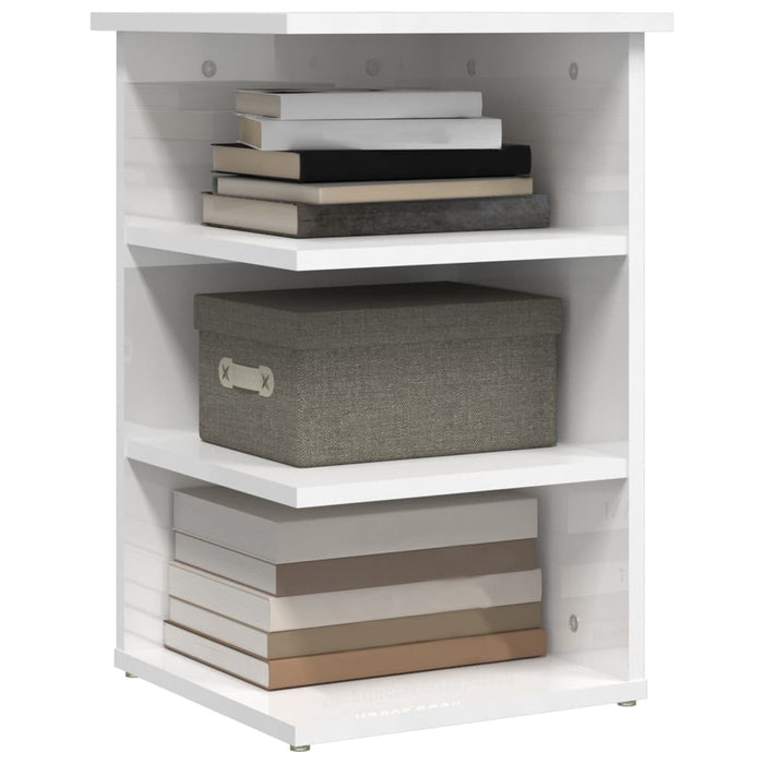 Credenza Bianco Lucido 35x35x55 cm in Legno Multistrato 806280